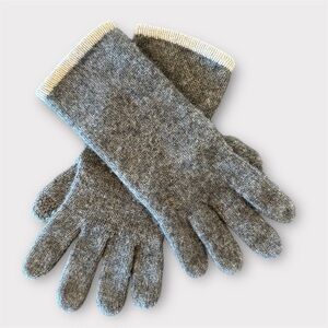 Hannah Rose 100% Cashmere Gloves in Charcoal with Heather Grey Accent.